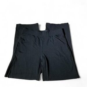 Woolx Ellie Petite Merino Wool Wide Leg Pants Black Medium Lounge Trousers